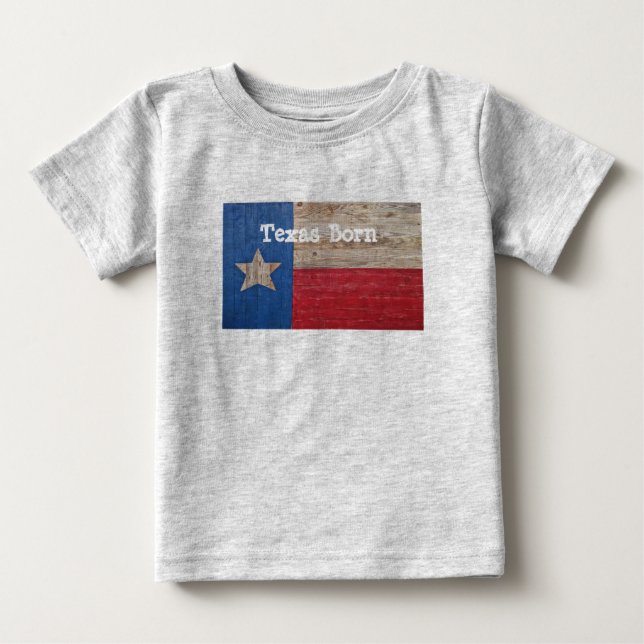 Texas Born Texas Proud Baby T-Shirt (Framsida)