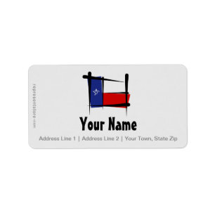 Texas borstar flagga adressetikett
