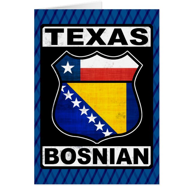 Texas Bosnian American Card Hälsningskort (Framsidan)
