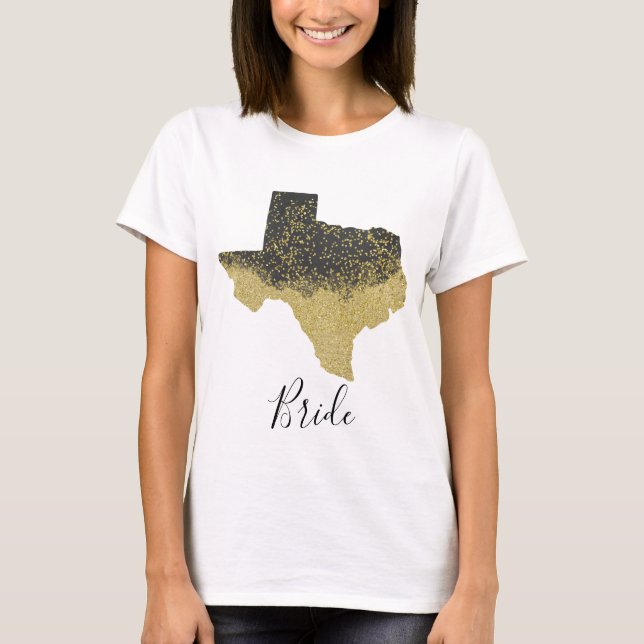 Texas Bride Black and Guld Image T Shirt (Framsida)