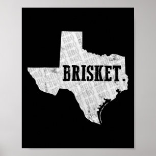 Texas Brisket BBQ och Pitmaster T-shirt Poster