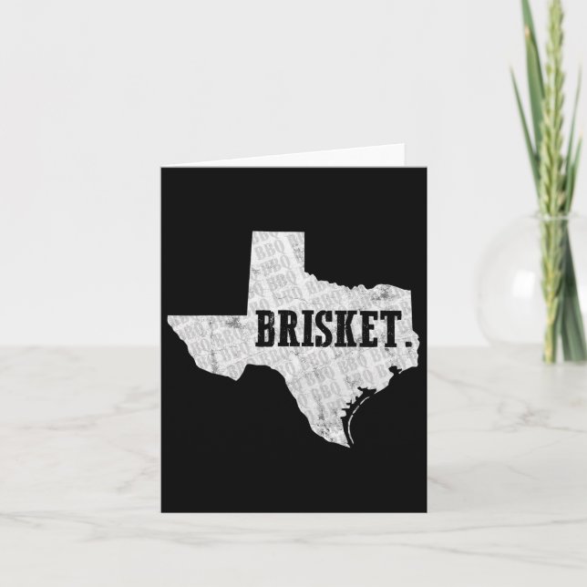 Texas Brisket Bbq och Pitmaster Tee Kort (Framsida)