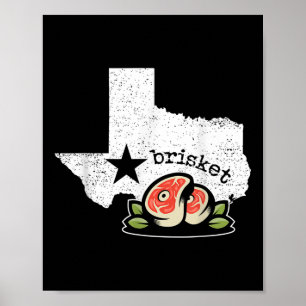 Texas Brisket Home State Kärlek Funny Barbecue Bee Poster