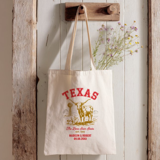 Texas Bröllop Välkommen Bag, delstaten Kärlek Tygkasse (Skapare uppladdad)