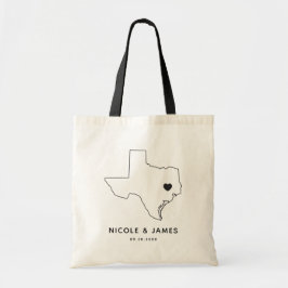 Texas Bröllop Welcome Bag Tote, Black Karta Tygkasse