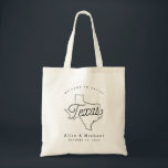 Texas Bröllop Welcome Tote Bag Tygkasse<br><div class="desc">Den här Texas-toten är perfekt för att ta emot gäster från stan till bröllop! Förpacka den med lokala godis för en extra roligt och välkomna paket.</div>