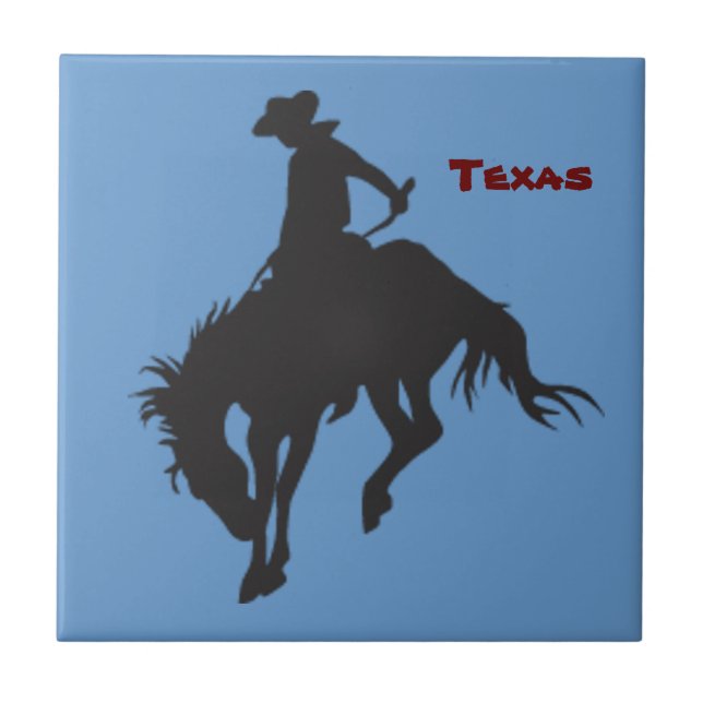 Texas Bucking Horse Tile Kakelplatta (Framsidan)