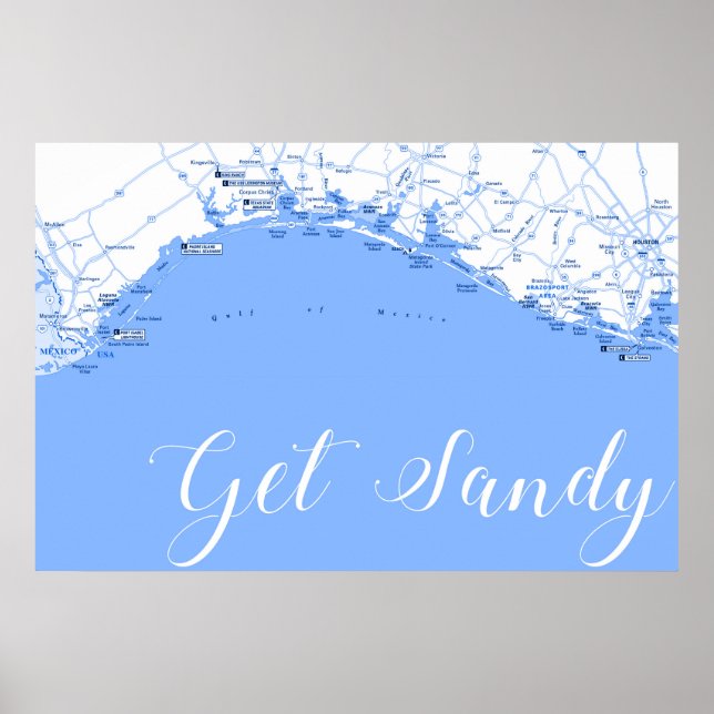 Texas Bukt Kusten Poster Art (Framsidan)