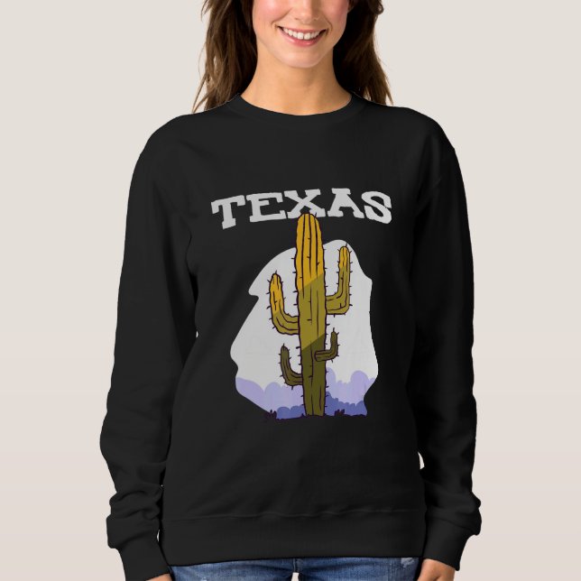 Texas Cactus Retro Land T Shirt (Framsida)