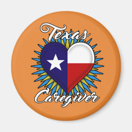 Texas Caregiver magnet (orangens bakgrund)