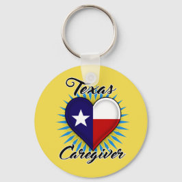Texas Caregiver-nyckelkedja (gultens bakgrund) Nyckelring