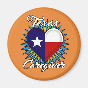 Texas Caregivermagnet (orange bakgrund) Magnet
