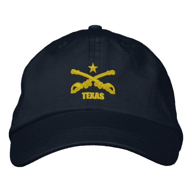 Texas Cavalry (Embroiderade) Broderad Keps (Framsida)