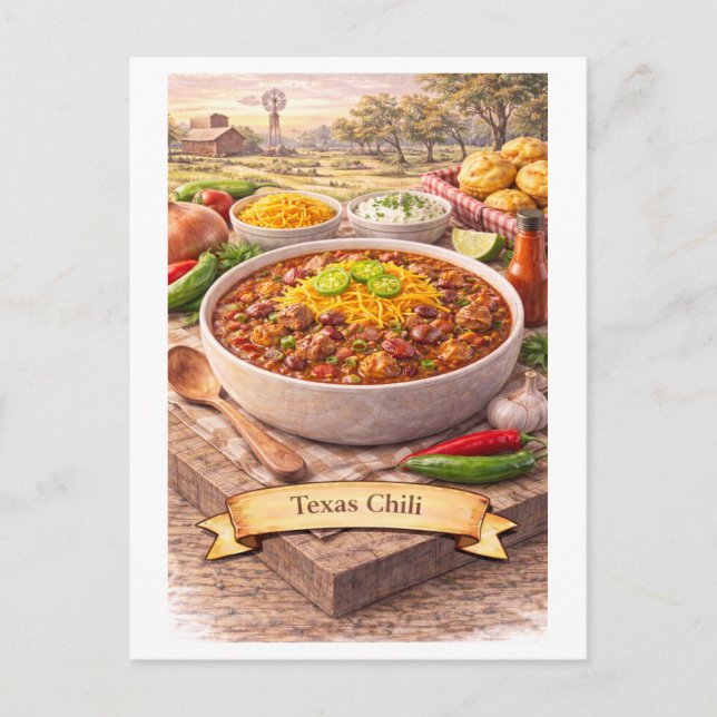 Texas Chili (Amerikansk matserie) Vykort (Framsida)