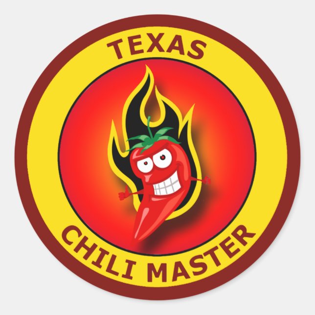 TEXAS CHILI MASTER RUNT KLISTERMÄRKE (Framsida)