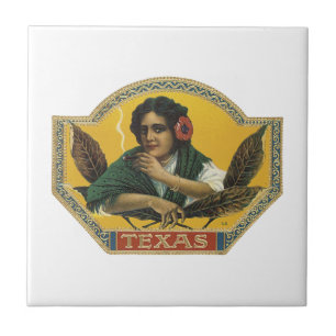 Texas Cigar-etikett Kakelplatta