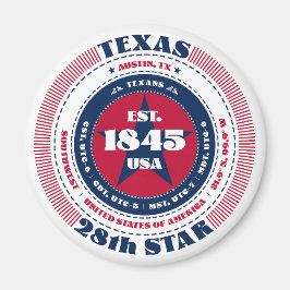 Texas Circle Typography Souvenir Magnet