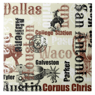 Texas Cities, Broncs and Spurs Kakelplatta