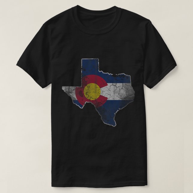 Texas Colorado Flagga Transplant T Shirt (Design framsida)