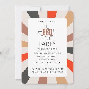 Texas Colorful BBQ Party Inbjudningar