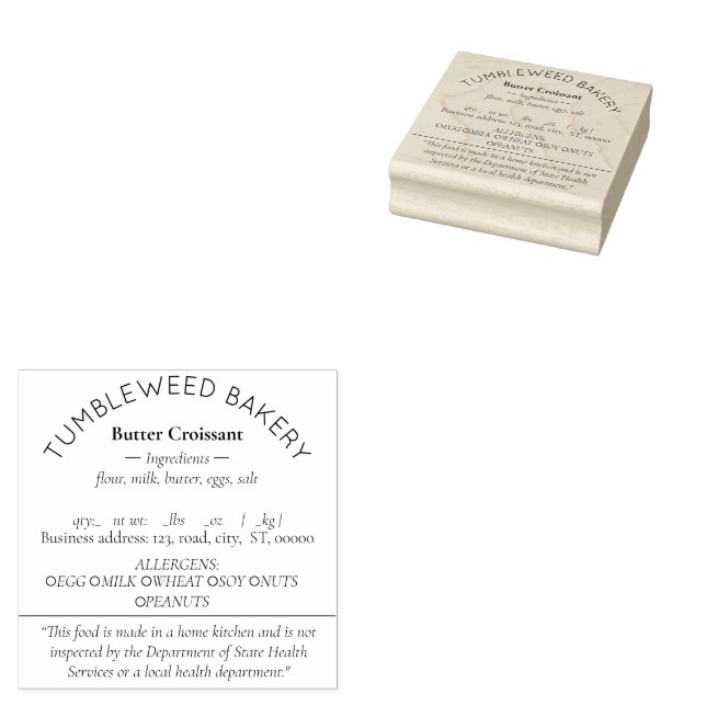 Texas Cottage Food Law Frimärke Stämpel (Stämplad)