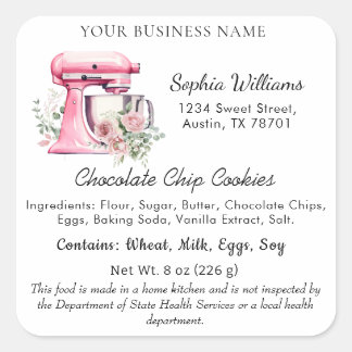 Texas Cottage Law Food label Sticker Fyrkantigt Klistermärke