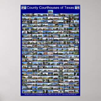 Texas County Domstol Poster (Blue lodrät)