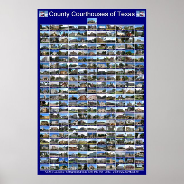 Texas County Domstol Poster (Blue lodrät) (Framsidan)