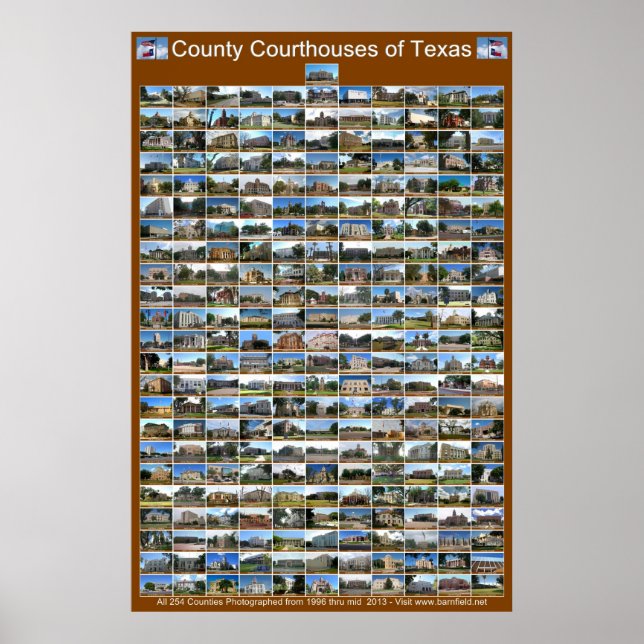 Texas County Domstol Poster (brunt lodrät) (Framsidan)