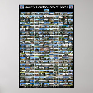 Texas County Domstol Poster (svart lodrät)