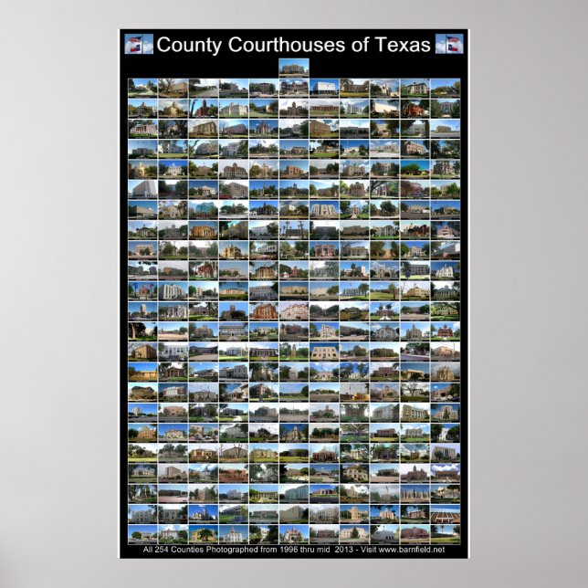Texas County Domstol Poster (svart lodrät) (Framsidan)
