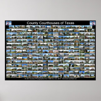 Texas County Domstol Poster (svart vågrät)