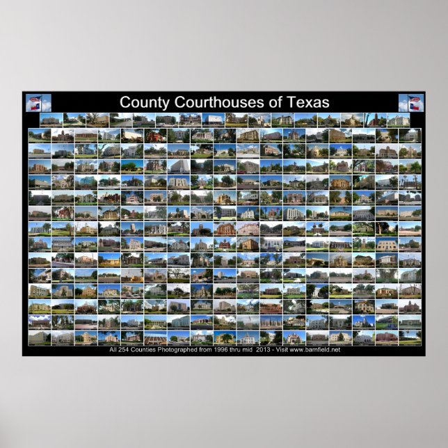 Texas County Domstol Poster (svart vågrät) (Framsidan)