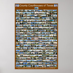Texas County domstolaffisch (den bruna lodrät) Poster
