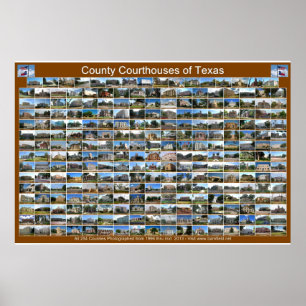 Texas County domstolaffisch (den bruna vågrät) Poster