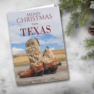 Texas Cowboy Boot-julkort Helgkort