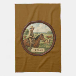 Texas Cowboy Brown Kitchen Towel Kökshandduk