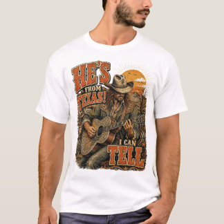Texas Cowboy Country Music Gitarr T Shirt