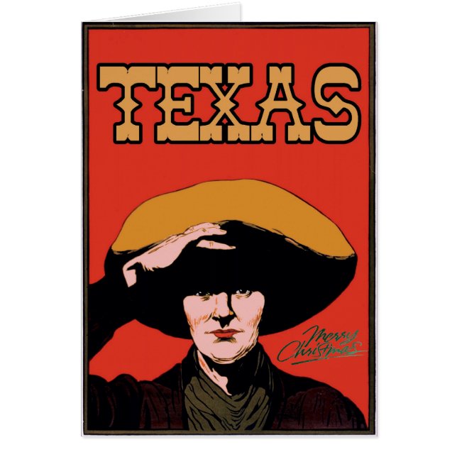 Texas Cowboy-jul Hälsningskort (Framsidan)