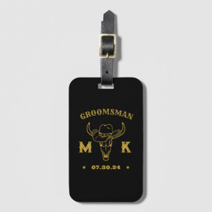 Texas Cowboy Monogram Best Man-Marskalkar Bagagebricka