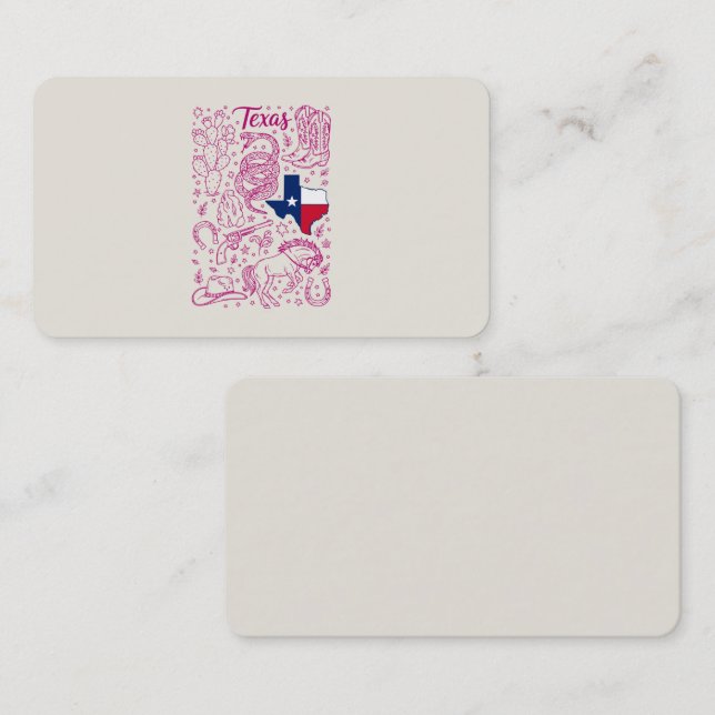 Texas Cowboy Pack Western Vibes Visitkort (Fram/baksida)