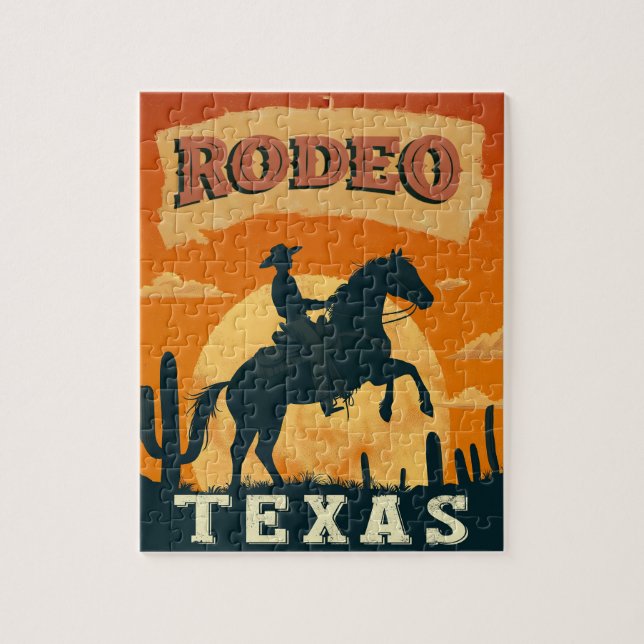 Texas Cowboy Rodeo Vintage Pussel (Vertikal)