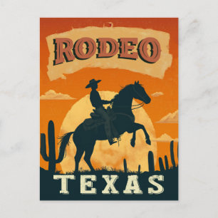 Texas Cowboy Rodeo Vintage Vykort