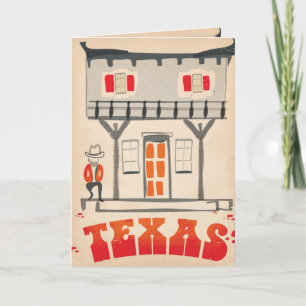 Texas Cowboy Vintage Stil reseaffisch Helgkort