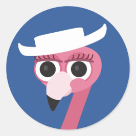 Texas cowboyflamingo runt klistermärke