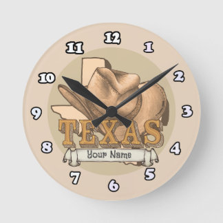 Texas cowboyklocka rund klocka
