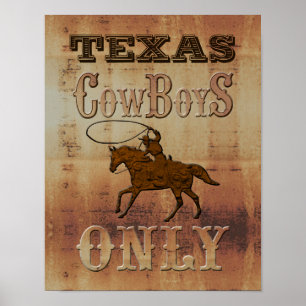 Texas~ Cowboys endast Poster
