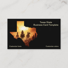 Texas Cowboys State of Texas Logotyp Visitkort
