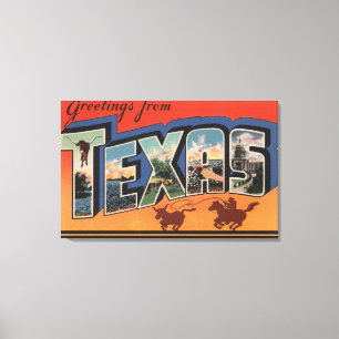 Texas (Cowboytågvirketjur) stora brevplatser Canvastryck