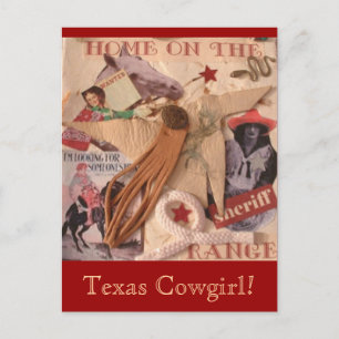Texas Cowgirl Postcard Vykort